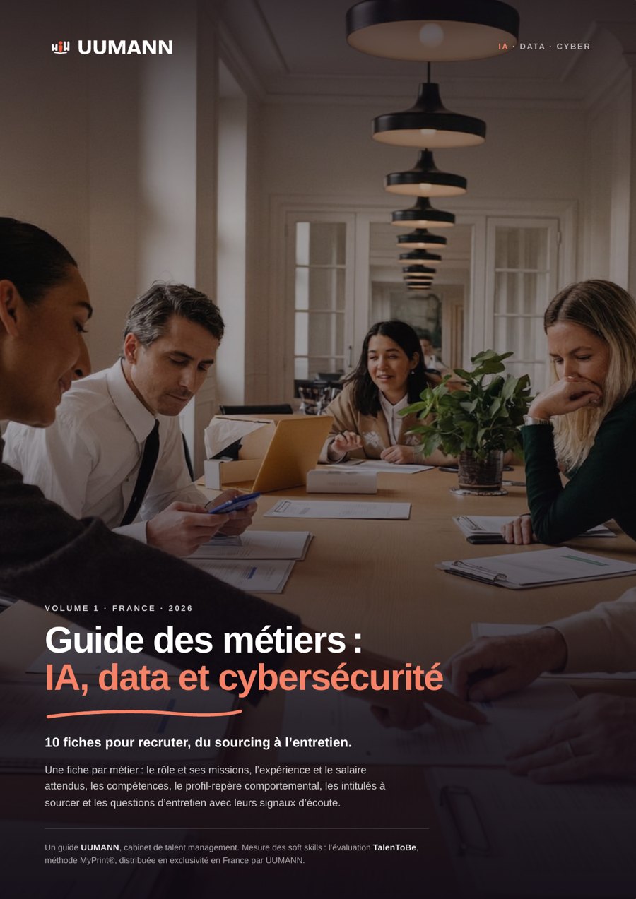 Couverture du Guide des métiers UUMANN : IA, data et cybersécurité